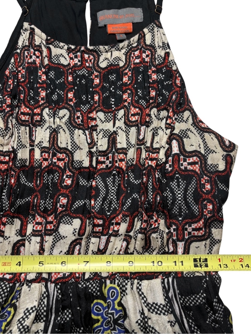 Anthropologie Bhanuni by Jyoti Tiered Maxi Dress Boho Print Size 4 - Picture 12 of 16